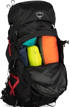 Osprey Aether Plus 100L Men's Backpacking Backpack, Black S-M