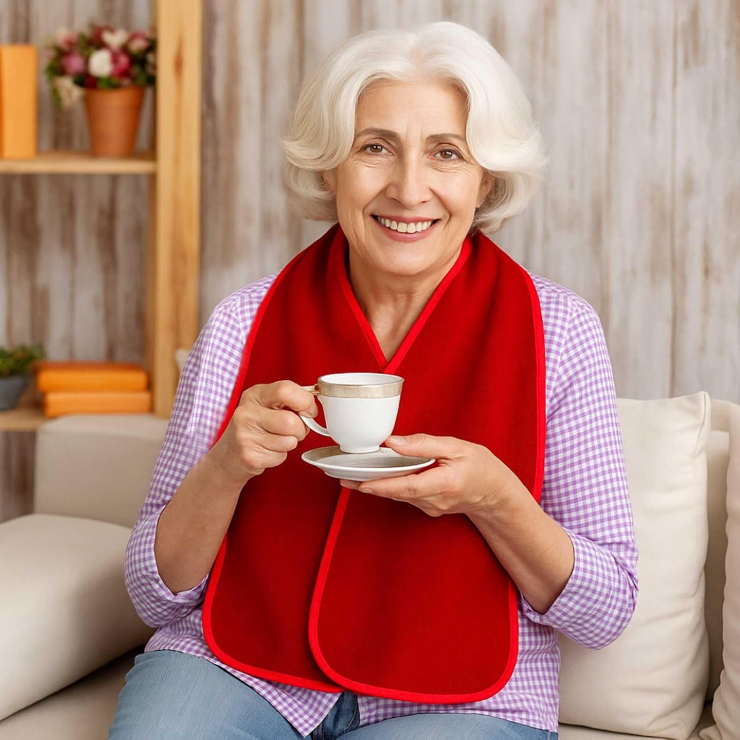 10 Pcs Adult Bibs Scarf Dining Clothing Protectors Washable Reusable Mouth Towel Scarf for Elderly Senior Disabled Men Women Eating Dignity