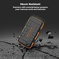 Vista 8 de K&F CONCEPT Soporte para tarjeta SD para 4 tarjetas SD6 tarjetas TF2 CF2 XQD, funda de almacenamiento de batería de 2 ranuras, funda antigolpes