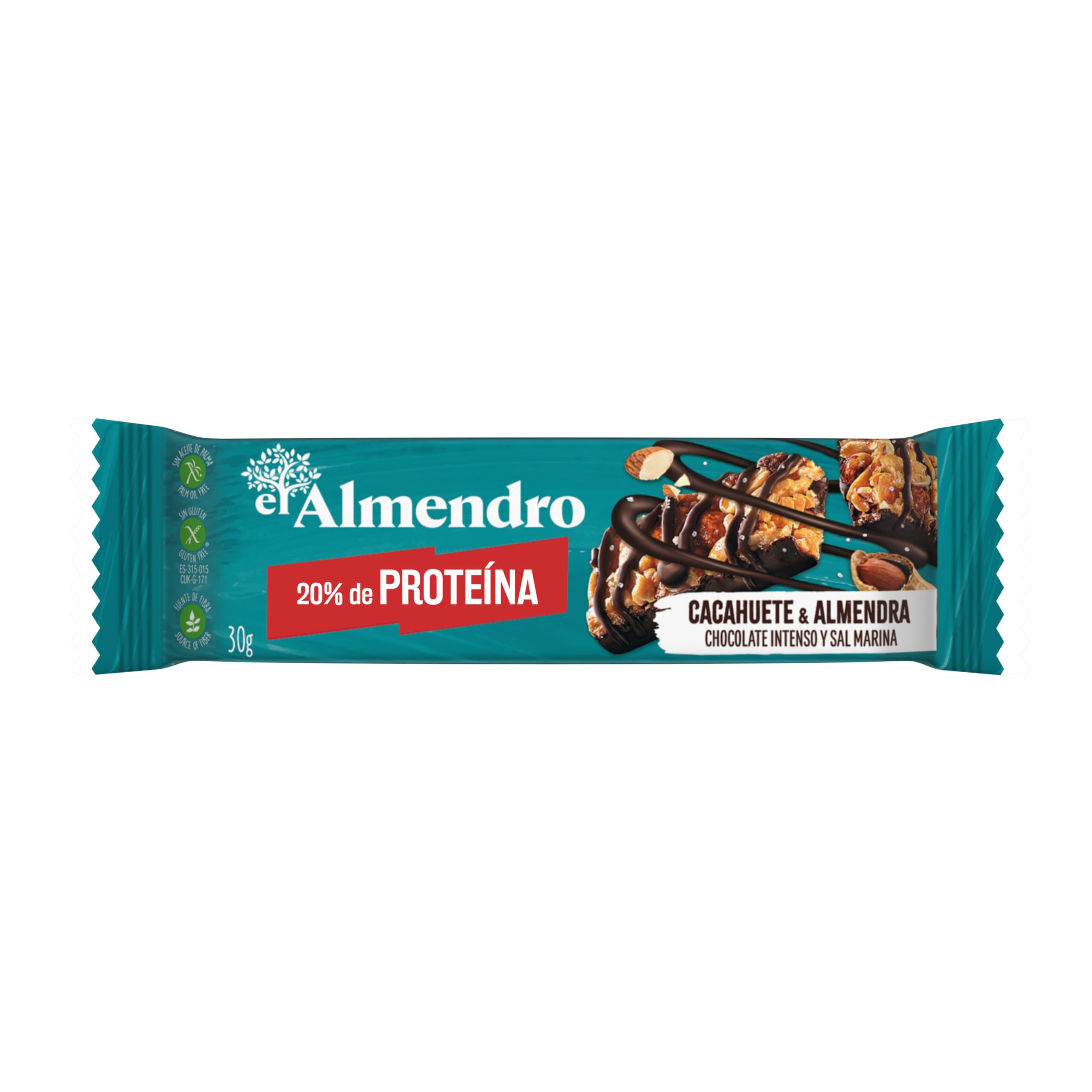 El Almendro, Barritas de Almendra, Cacahuetes y Chocolate, Barritas Energéticas, Barritas Proteicas, 3 porciones de 30 Gramos, 90 Gramos.