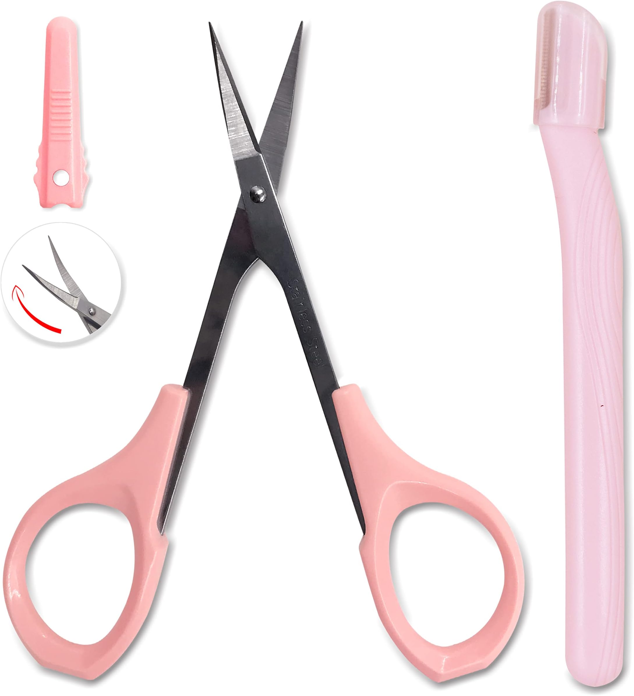 Small Nail Scissors Curved Sharp for Trimmer Precision Craft Shear Ingrown Toenail Cuticle Eyebrow Grooming Sewing Fondant Clay Tools with Safe Protective Cap by Tidawave