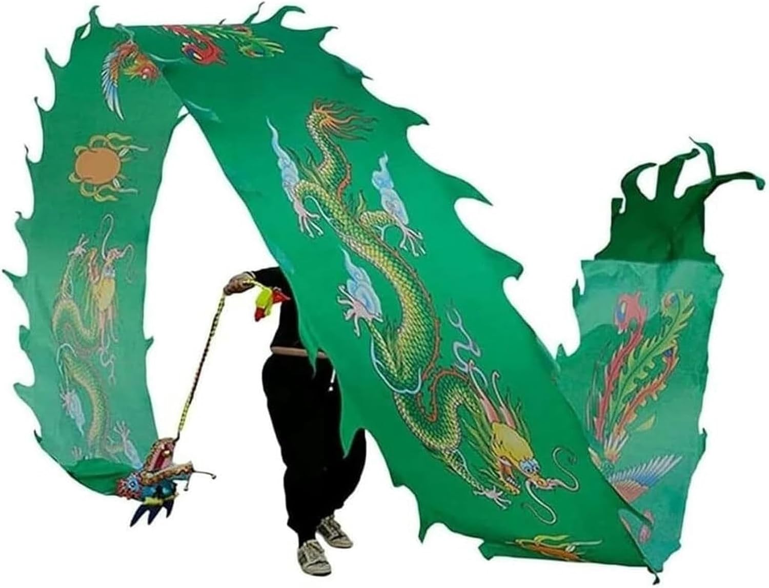 Dragon Dance Silk Dragon Dance Streamer with Rope for Outdoor Sports, Dragon Fitness Ribbon, Chinese New Year, Dragon Dance, Lion Dance Dragon Dance~/