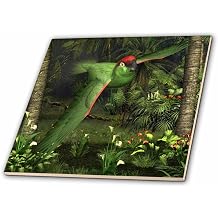 3dRose Thick-Billed Parrot 4 Inch Ceramic Tile