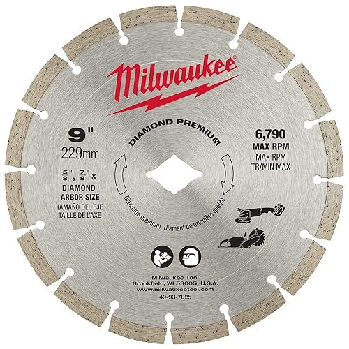 MILWAUKEE 9 pulgadas. Diamond Premium segmentado B'
