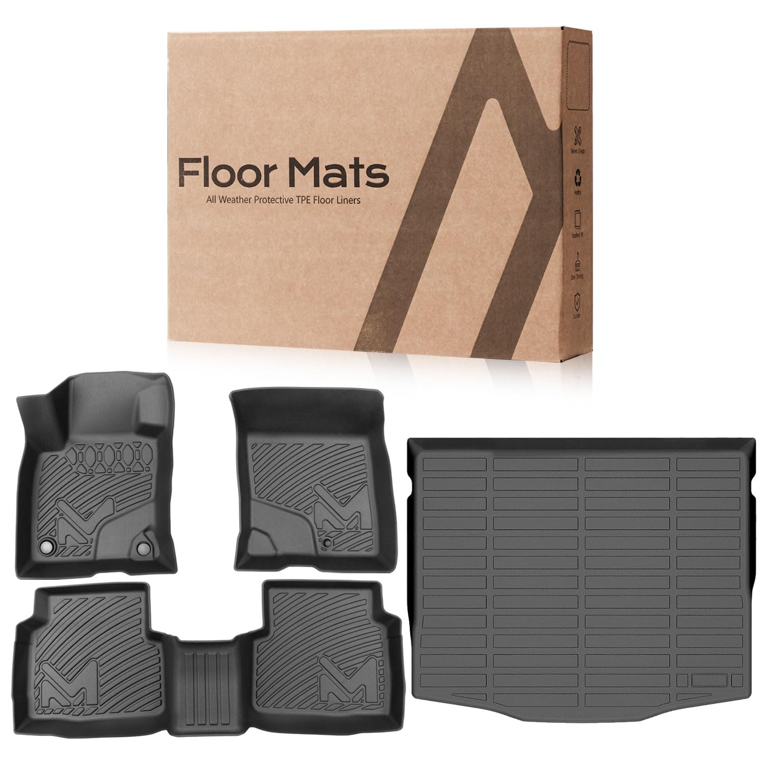 TPE Automotive Floor Mats Cargo Liner Custom for Ford Escape 2020-2025 NOT Fit Hybrid All Weather Cover Protection — view 7