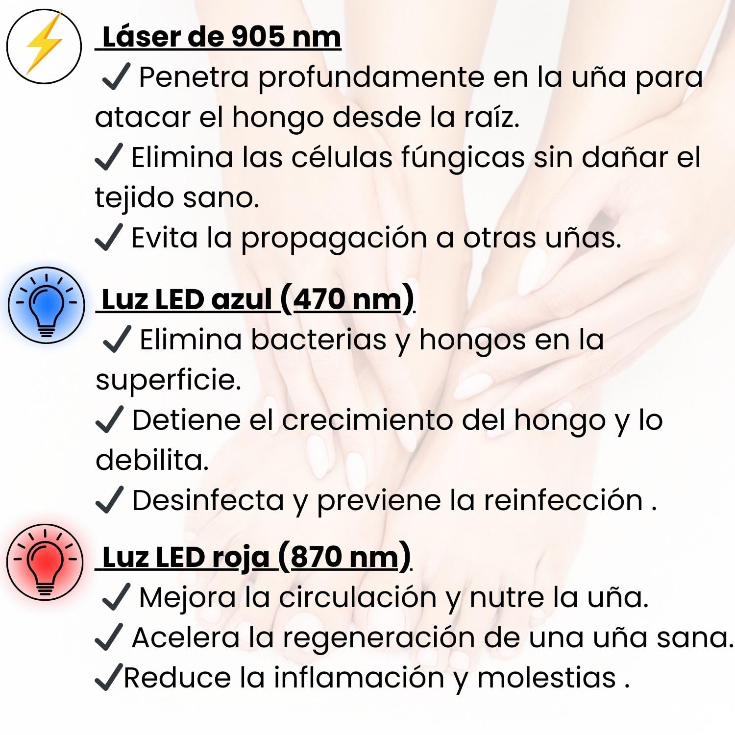 Tratamiento hongos uñas pies - Tratamiento Laser onicomicosis - antihongos - antifungico para uñas pies y manos - Eliminar micosis - potente tratamiento anti hongos - Quita hongos (Negro)