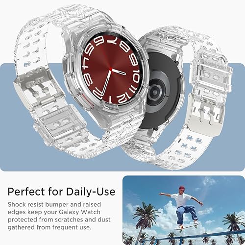 Miniatura 6 de Miimall Funda con correas para Samsung Galaxy Watch 6 Classic 1.693 in Band Bumper TPU Correa deportiva de repuesto completo para Galaxy Watch 6