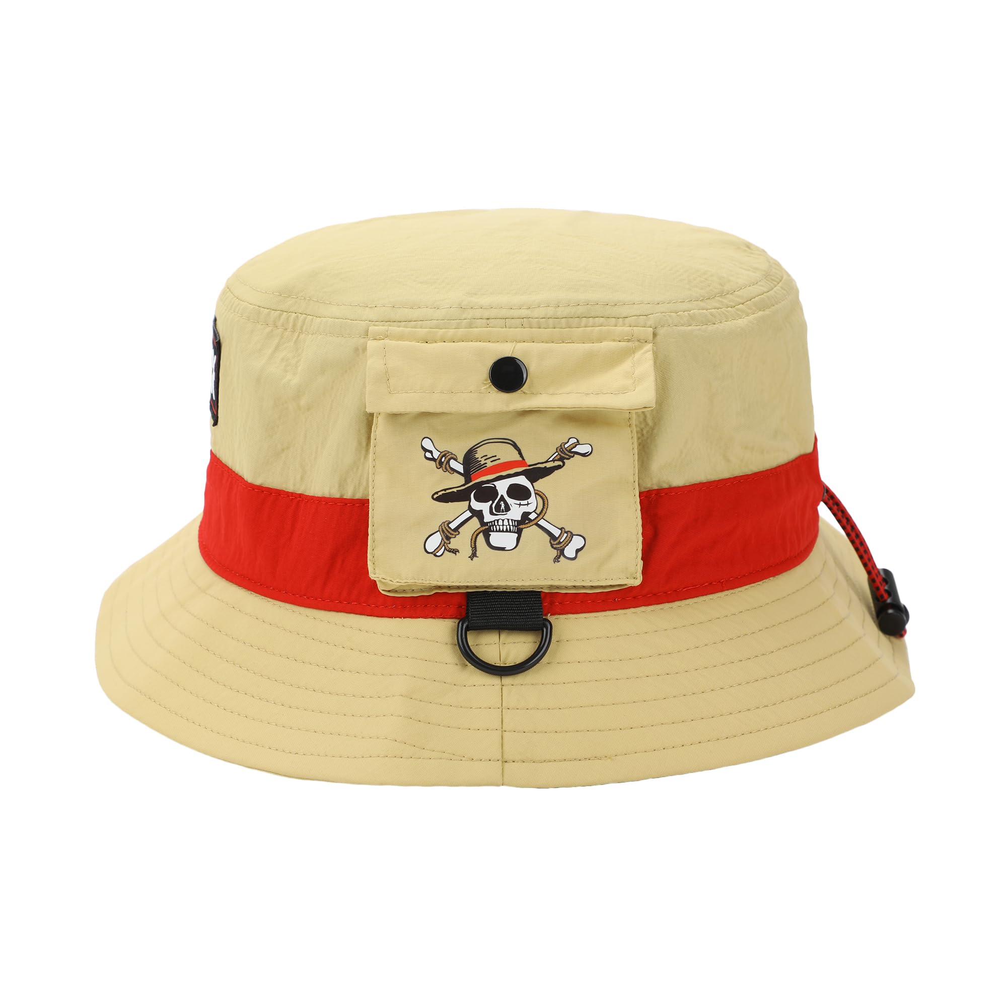 Bioworld One Piece Live Action Cappello di paglia Pirata Adulto Tan Bucket Hat con tasca laterale