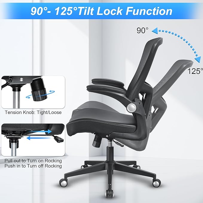 Silla De Oficina Ejecutiva Ergonómica Reclinable con Soporte miniatura 7