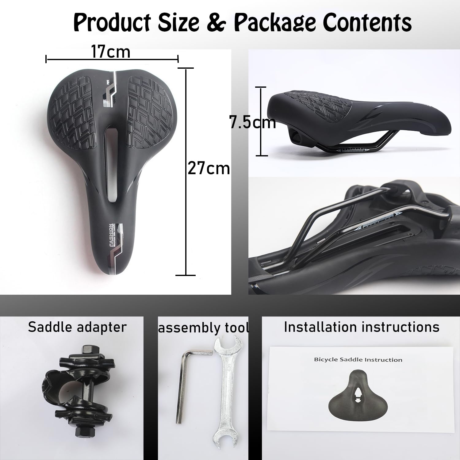 Selle De Vélo RIXOW Confortable - Ergonomique, Imperméable Et Respirante - Pour VTT, Ville, Route