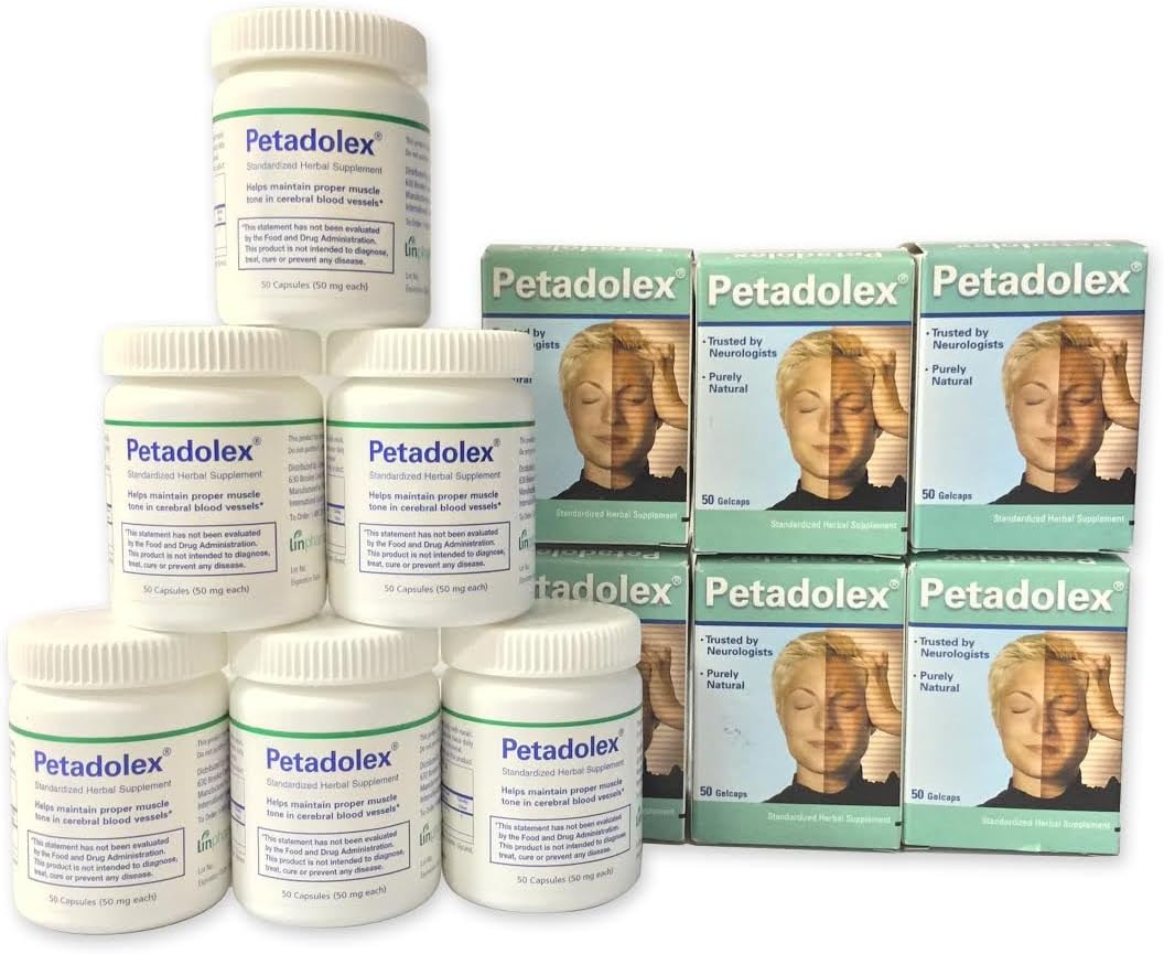Linpharma Petadolex 50 mg Patented PA-Free Butterbur Root Extract - 6 Bottles