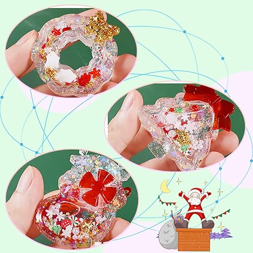 Miniatura 6 de 3 moldes de resina para coctelera de Navidad, árbol de Navidad, alce, copo de nieve, de silicona, para llavero de arena movediza, moldes de