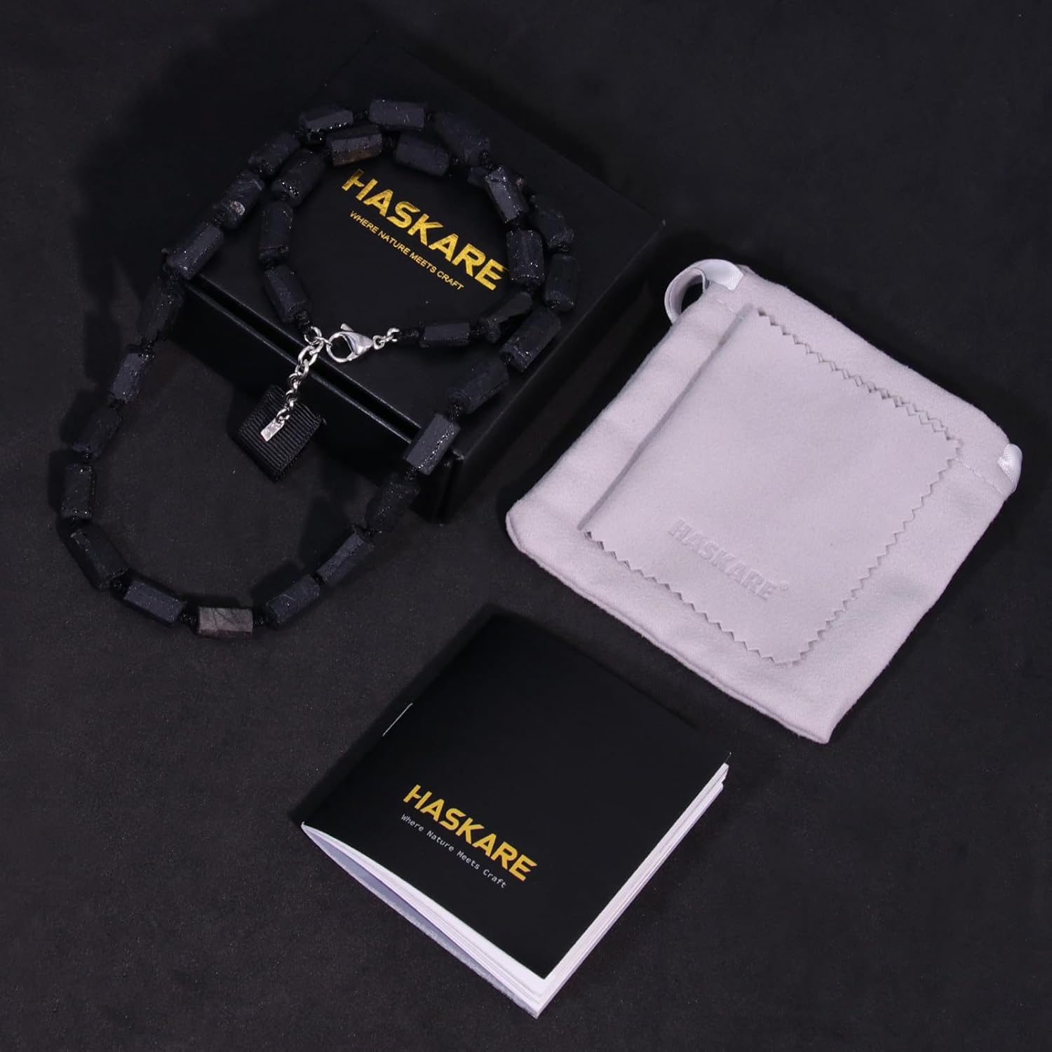 HASKARE Protection Crystals Black Tourmaline Necklace for Men, Genuine Raw Stone Crystal Necklaces Tourmaline Bamboo Adjustable Beaded Necklace, Gift Ideas for Him Christmas Birthday Fathers Day - Image 7