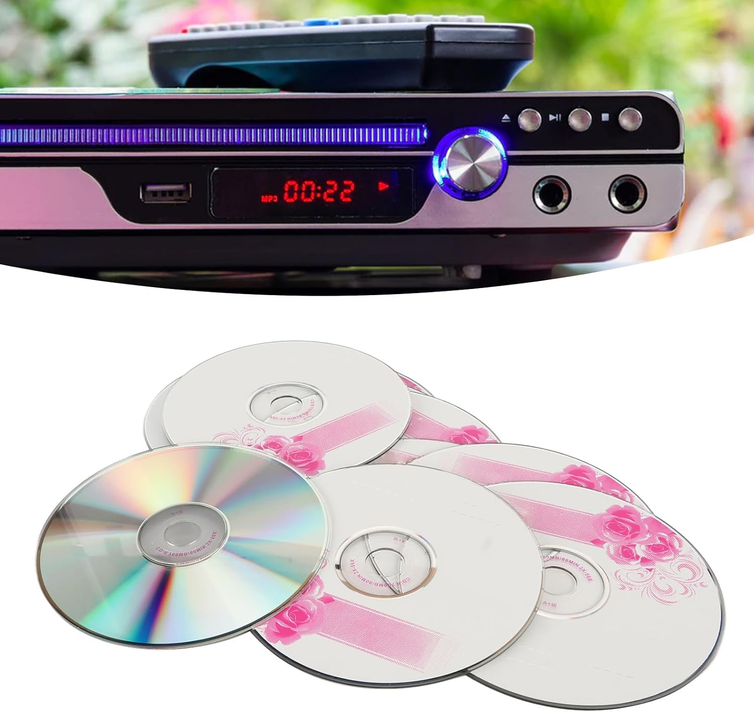 CD R Blank Discs, CD Recordable Media, Recordable Disc for Data and Music 52X Speed, 730MB Capacity, Recordable Music and Data Storage(50pcs)