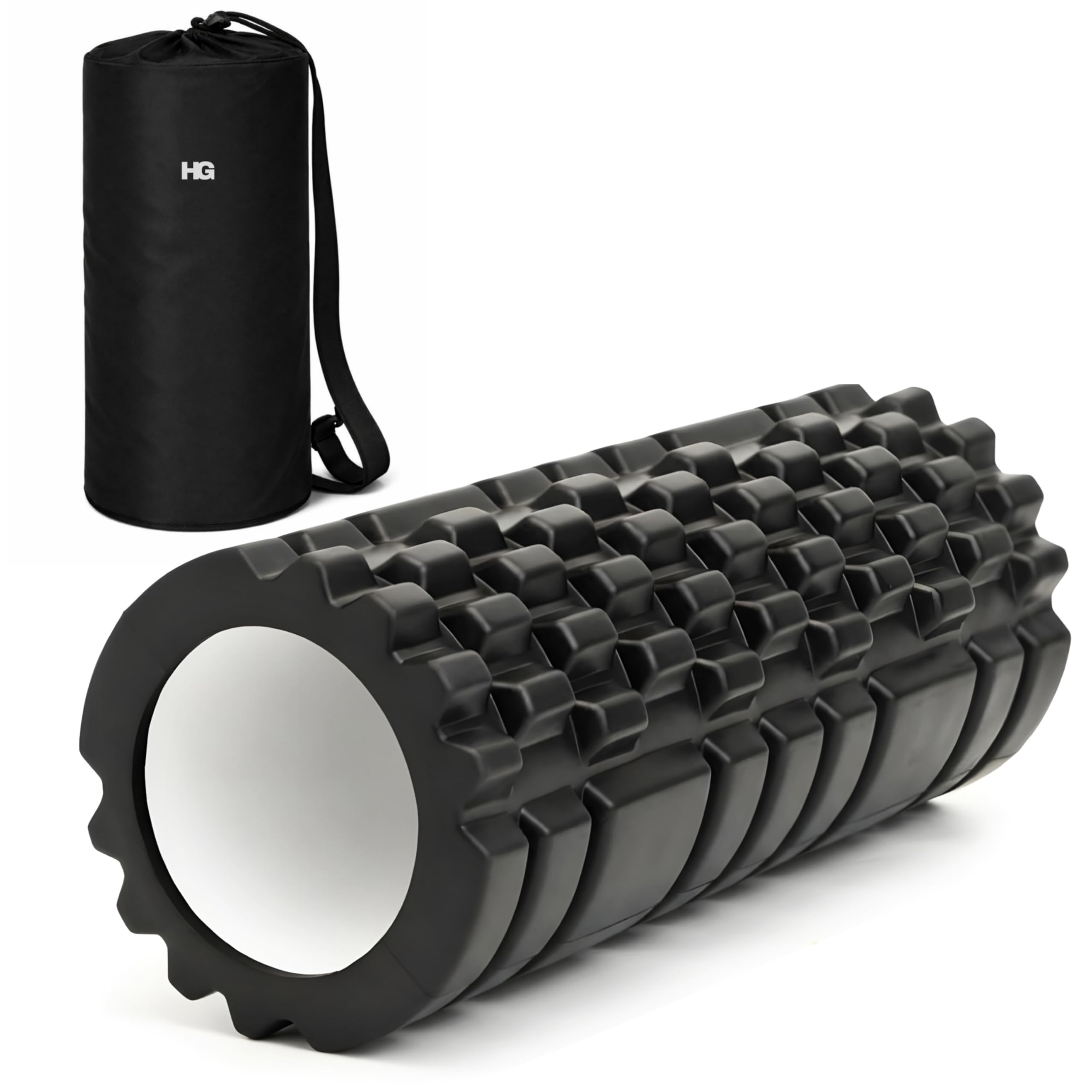 Foam Roller for Exercise and Deep Tissue Massage Roller High Density Foam Roller for Exercise in Gym, Home Back Roller for Muscle Recovery Massage Roller for Stretching - 33 Cm Black-image-12