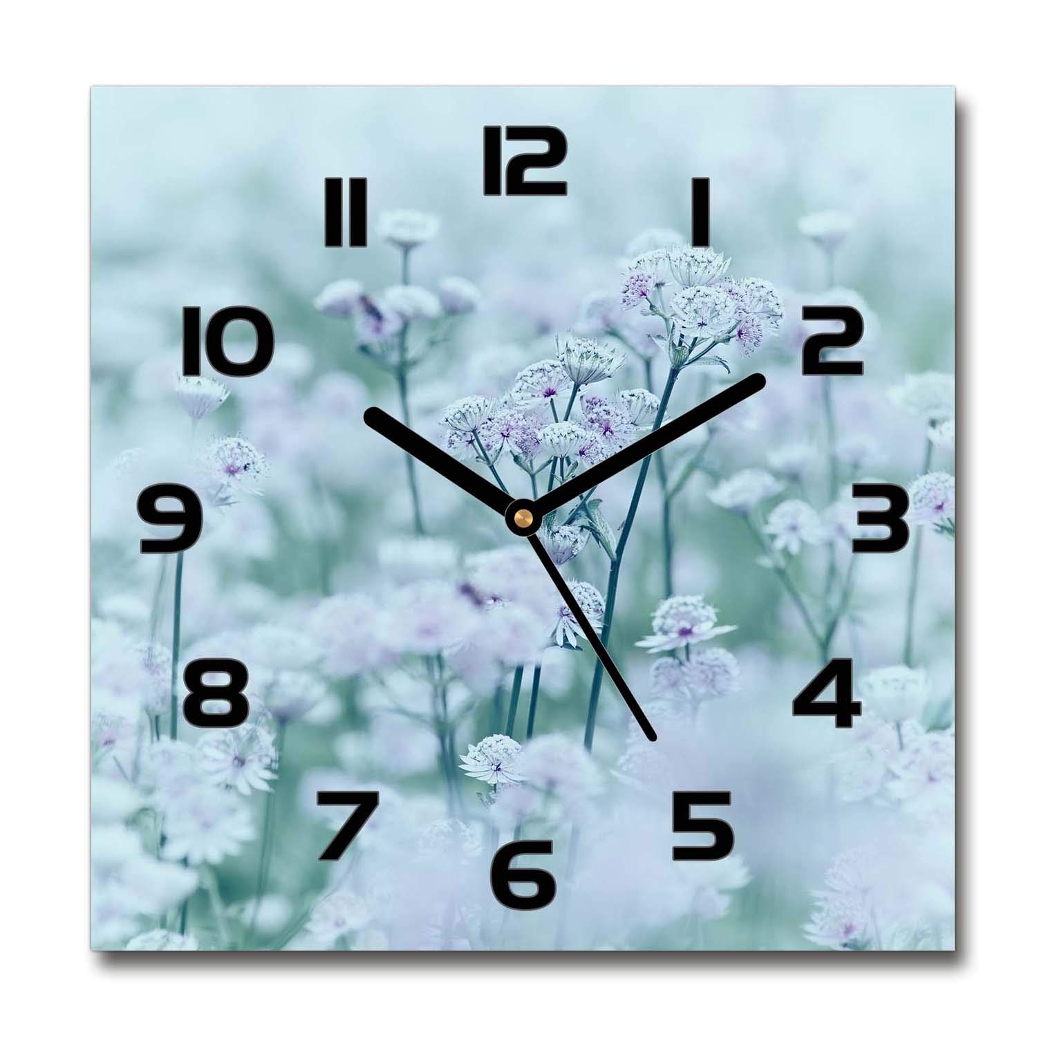 Horloge en verre 60x60cm Tulup Jarzmianka Plus Gros avec aiguilles noires