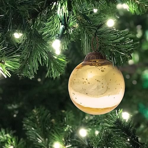Miniatura 2 de Paquete de 3 adornos de bola de cristal de mercurio Ava dorado de 25 pulgadas decoración navideña de Navidad gran idea de regalo decoración de