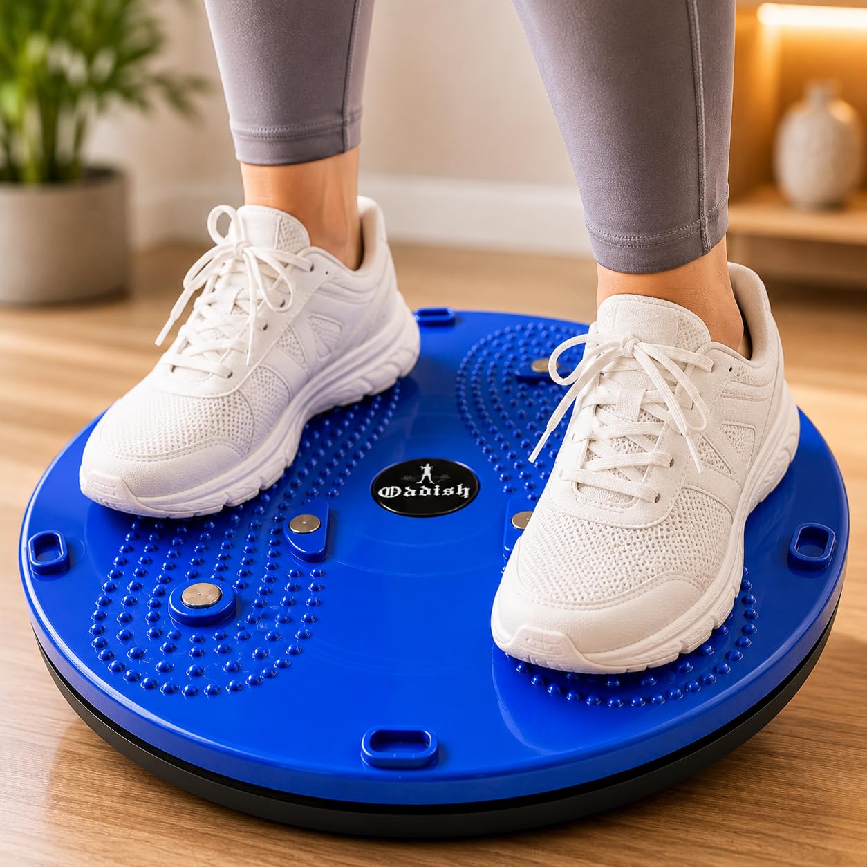 Oddish Twister Balance Board with Magnetic Foot Massager, Blue | Acupressure Nodes, Waist Twisting Disc, Core & Leg Workout, Non-Slip Surface, Home Fitness-picture-21