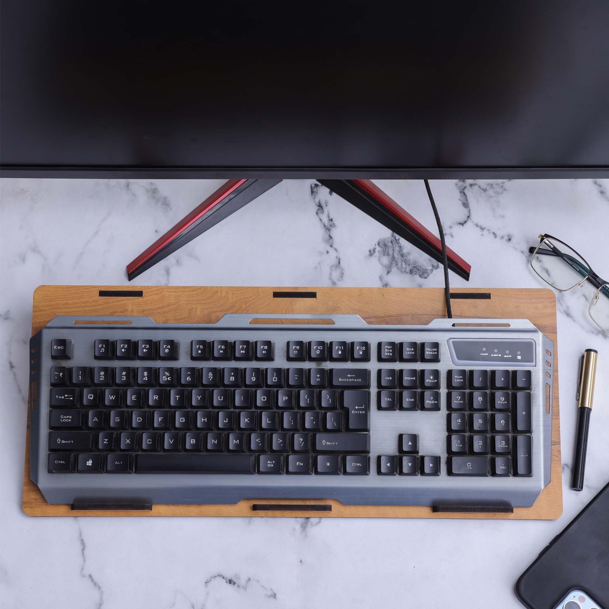 RL Enterprise Keyboard Raiser Stand for Large Size Gaming and Mechanical Keyboards | Foldable Keyboard Holder Stand for Office Desk and Study Table