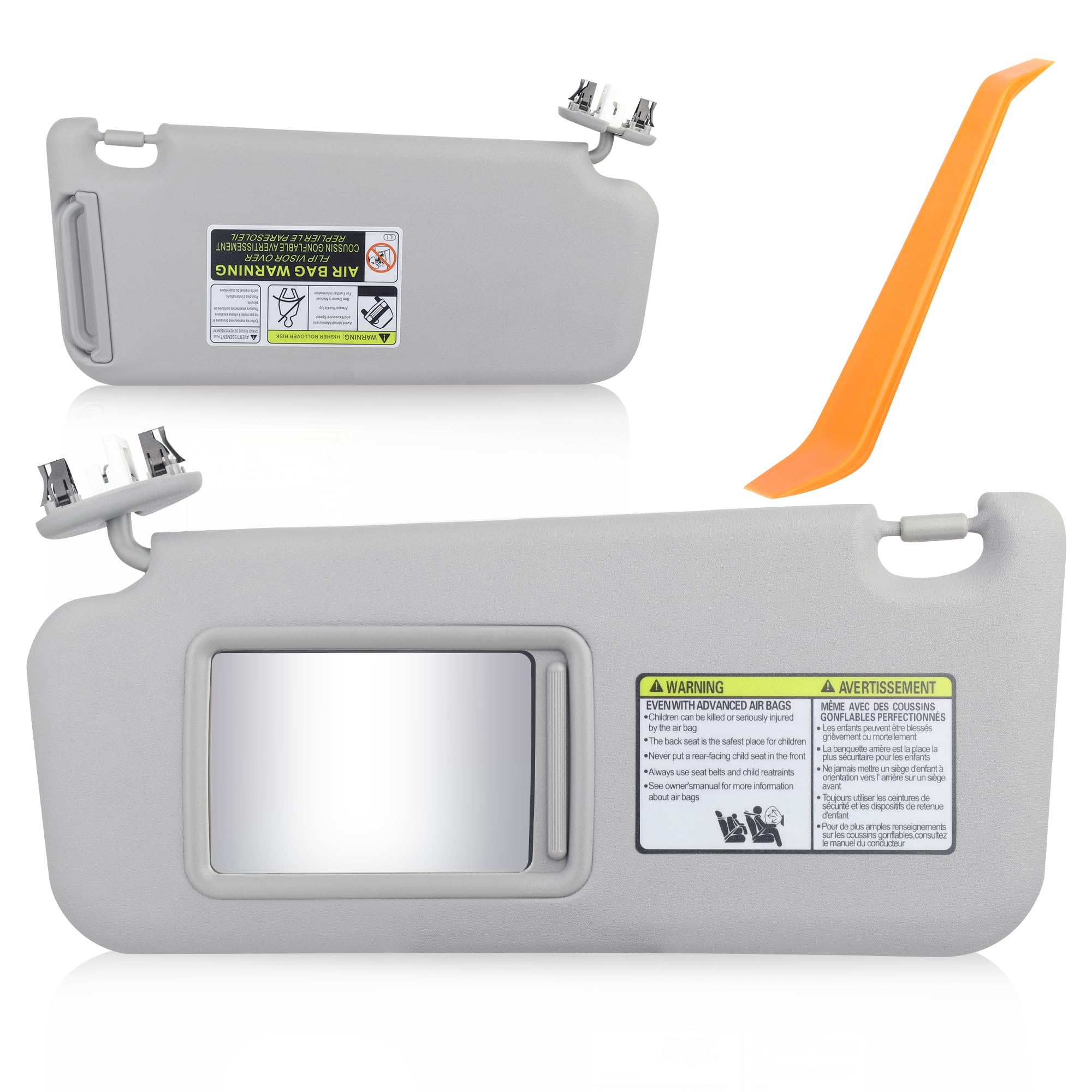 Gray Sun Visor fit for Toyota RAV4 2006 2007 2008 2009 2010 2011 2012 2013 with Sunroof and Light Left Driver Side Sunvisor Replaces# 74320-42500-B0,