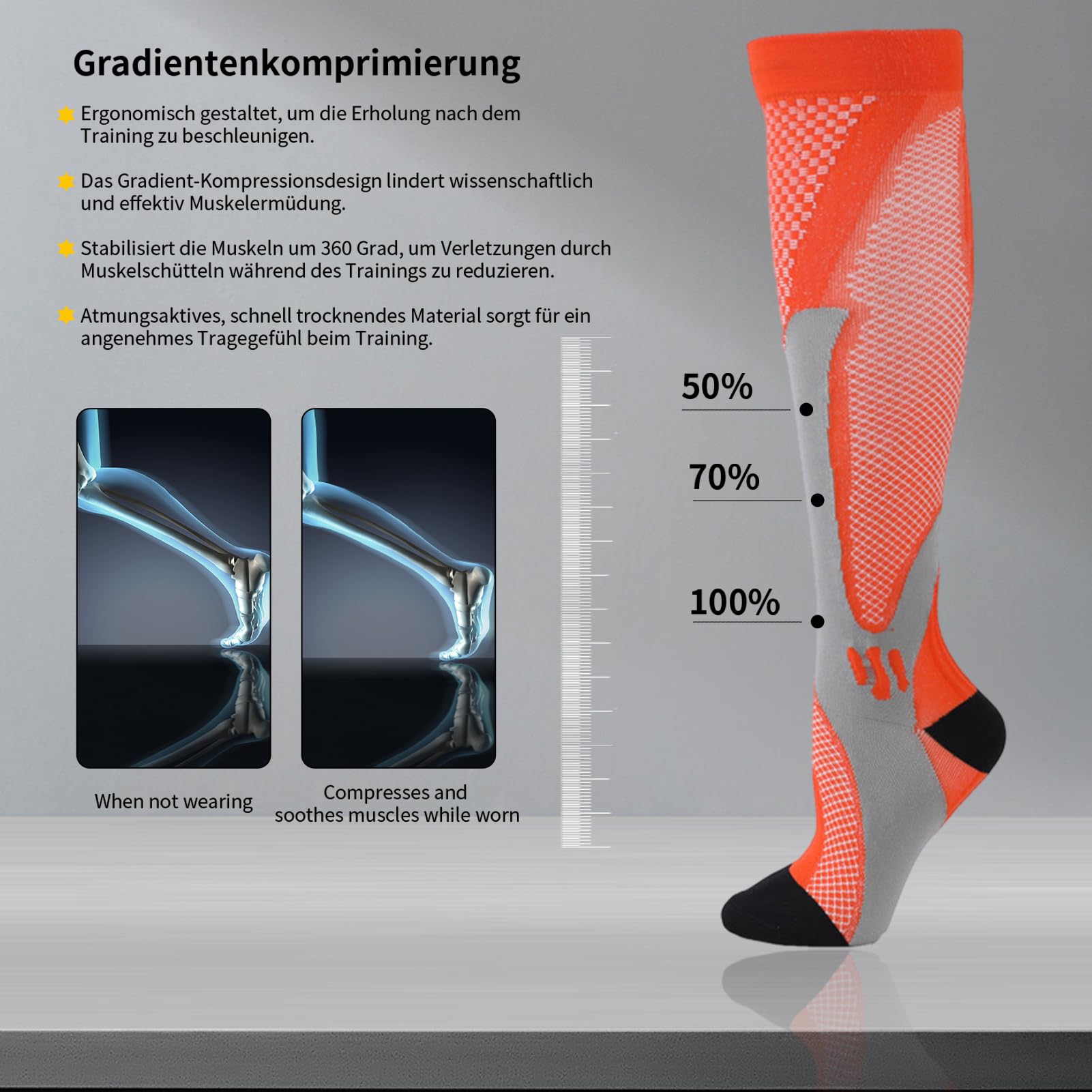 OSLEN Medias de compresión para hombre, calcetines de compresión para hombre y mujer, calcetines de compresión para deportes, vuelo, correr, viajes, ciclismo, fútbol, enfermeras, 15-20 mmHg