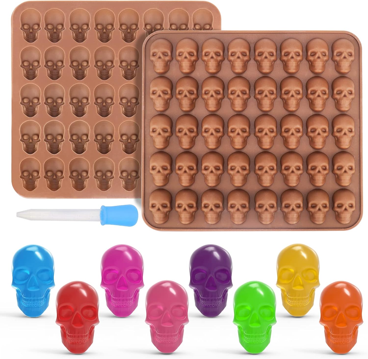 Juome Gummy Skull Silicone Candy Molds (80 Cavities) Thumbnail