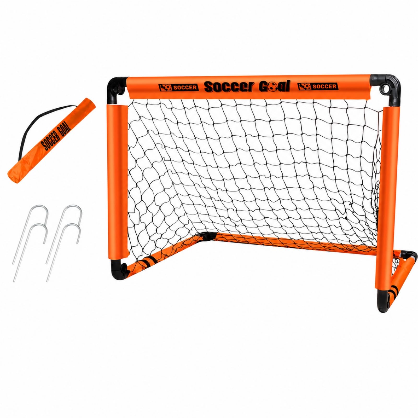 Porta da Calcio Portatile Resistente, Orange, L