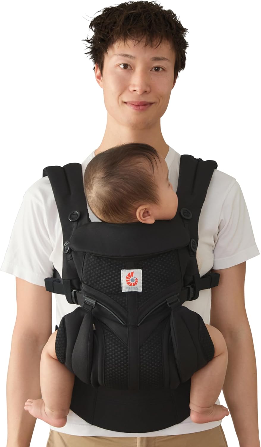 Ergobaby Omni Classic Baby Carrier for Newborn to Toddlers 0-48 Months (7-45 lbs) - 4-Position 100% Premium Cotton Baby Carrier with Ergonomic Support - Onyx Black