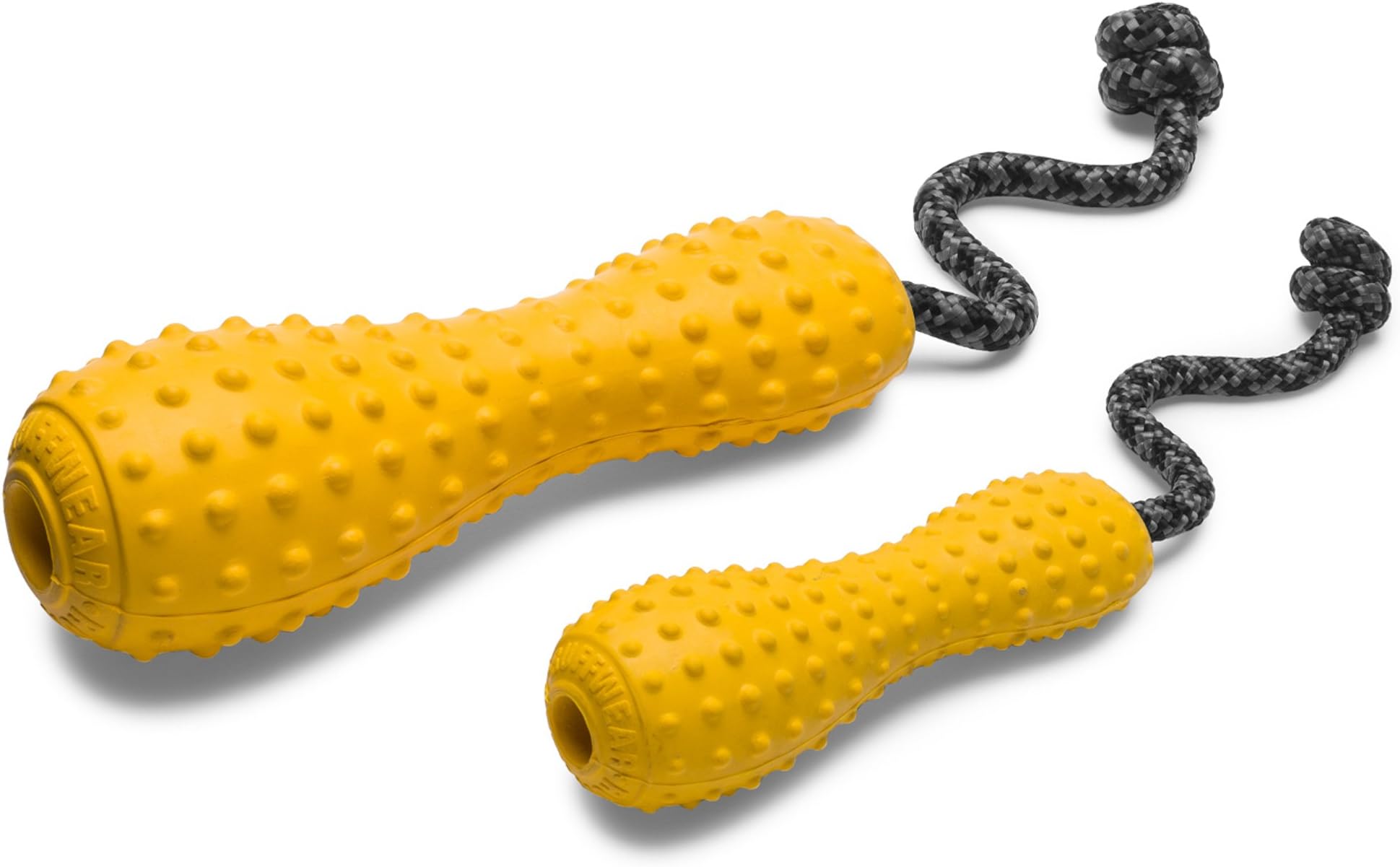 Ruffwear Chew-Resistant Rubber Dog Toy with Rope Handle, Size: Large, Dandelion Yellow, Gourdo, 60301-755L