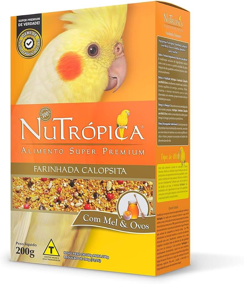 NuTrópica Farinhada Calopsita com Mel, Ovos e Frutas - 200 g