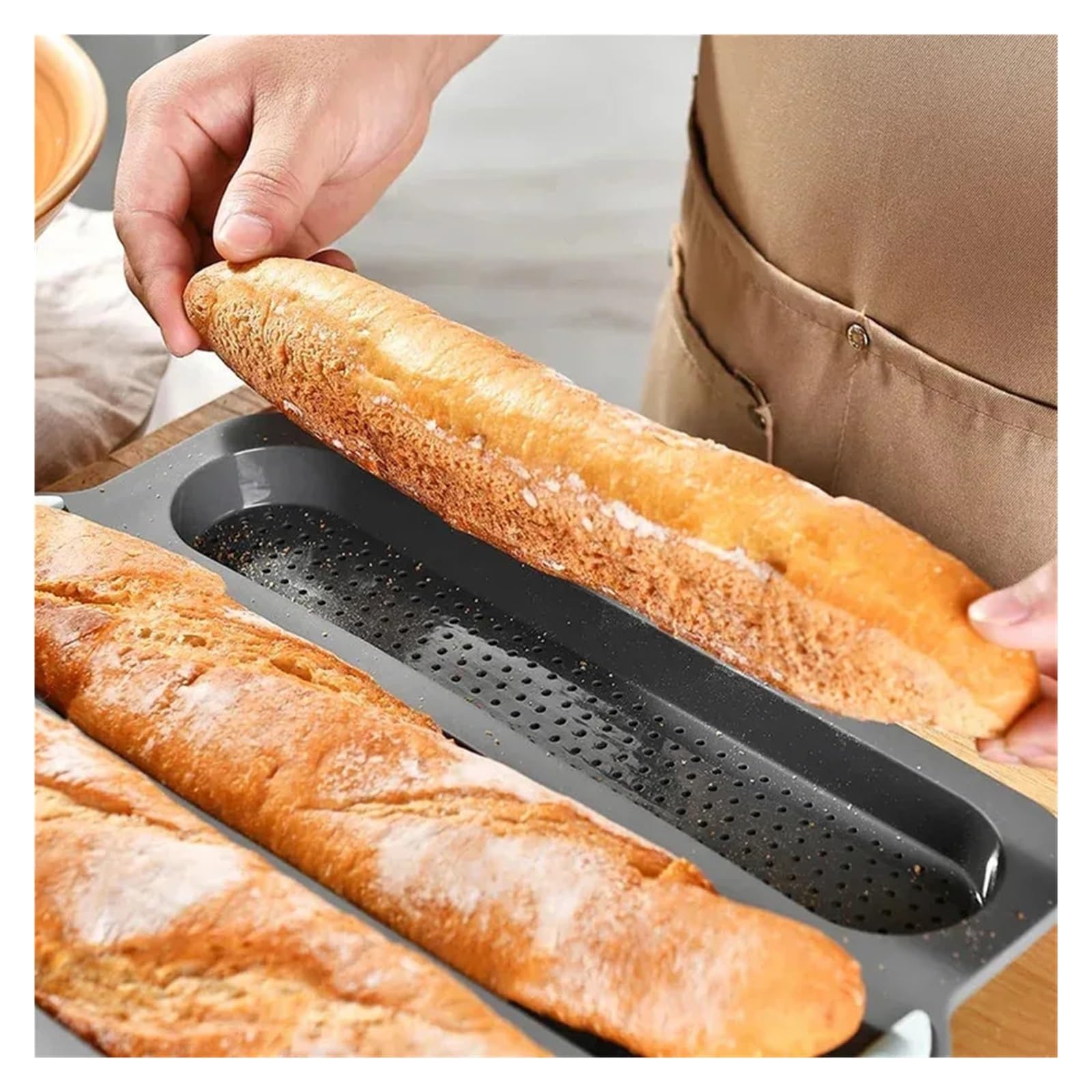 Backform for die Küche ; | Silikon, antihaftbeschichtet, verbrühungshemmend, ofenfest, Baguetteblech, leicht zu reinigen(2Pcs Grey Mix)