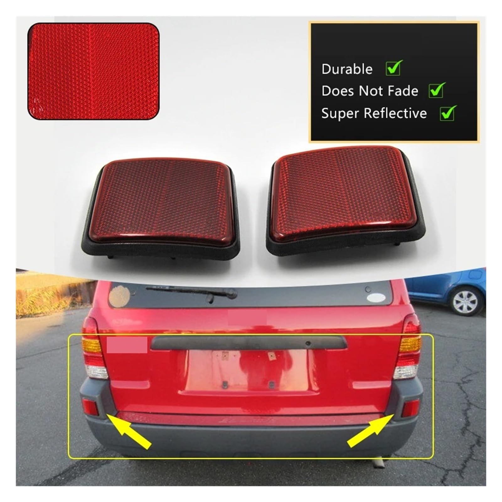 Rückstrahler Stoßstange Hinten Nebelschlussleuchte Für Ford Escape Maverick 2005-2007 Rote Linse Ohne Glühbirne Rückleuchten Austauschen(Right side)