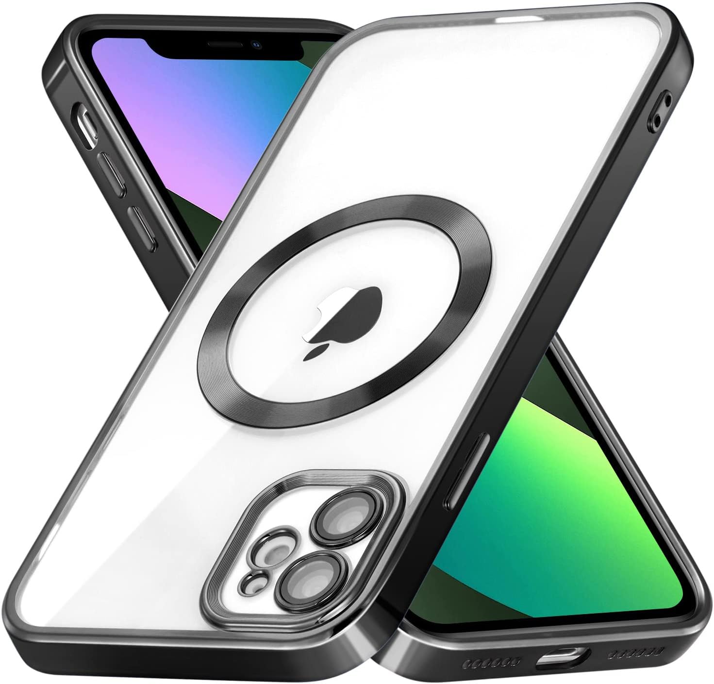 ZCDAYE Case for iPhone 11, iPhone 11 Phone Case Compatible with Wireless Charging,Black Edge Electroplated Transparent Soft TPU Shockproof Case Cover for iPhone 11(6.1 inches) - Black