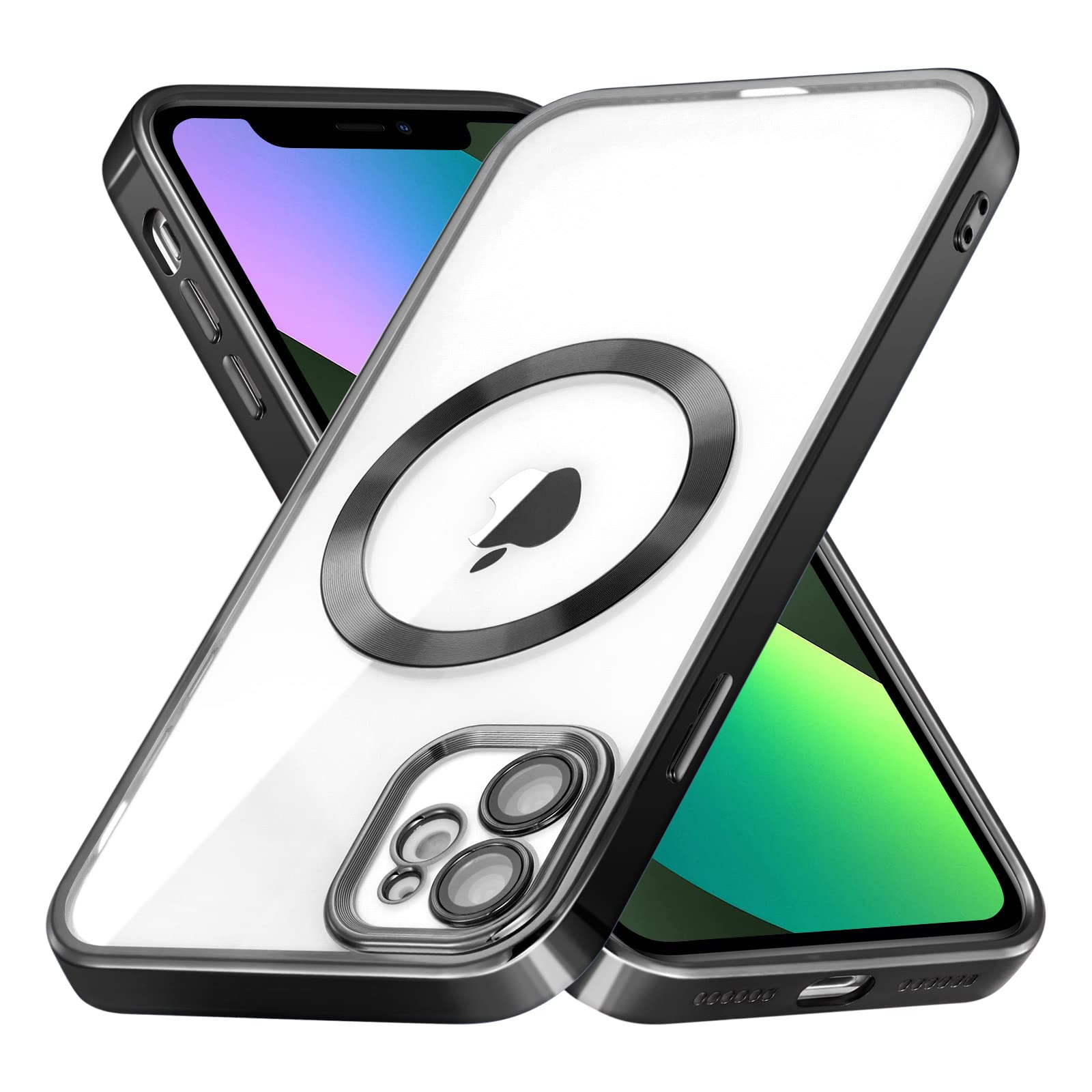 ZCDAYE Case for iPhone 11, iPhone 11 Phone Case Compatible with Wireless Charging,Black Edge Electroplated Transparent Soft TPU Shockproof Case Cover for iPhone 11(6.1 inches) - Black