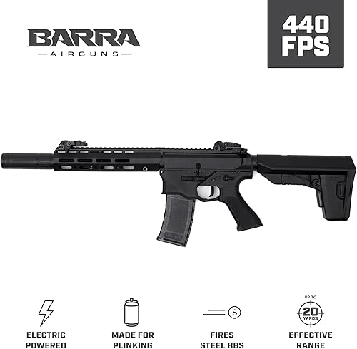Miniatura 3 de Barra Airguns 400e Gen 2 Kit de pistola BB completamente automática con batería, incluye batería LiPo y cargador, rifle BB eléctrico totalmente