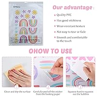 Vista 4 de Epakh Calcomanías de Decoración de Pared de Arcoíris Calcomanía Pequeña de Arcoíris Acuarela Corazón Estrella Sol Calcomanías de Pared Decoración