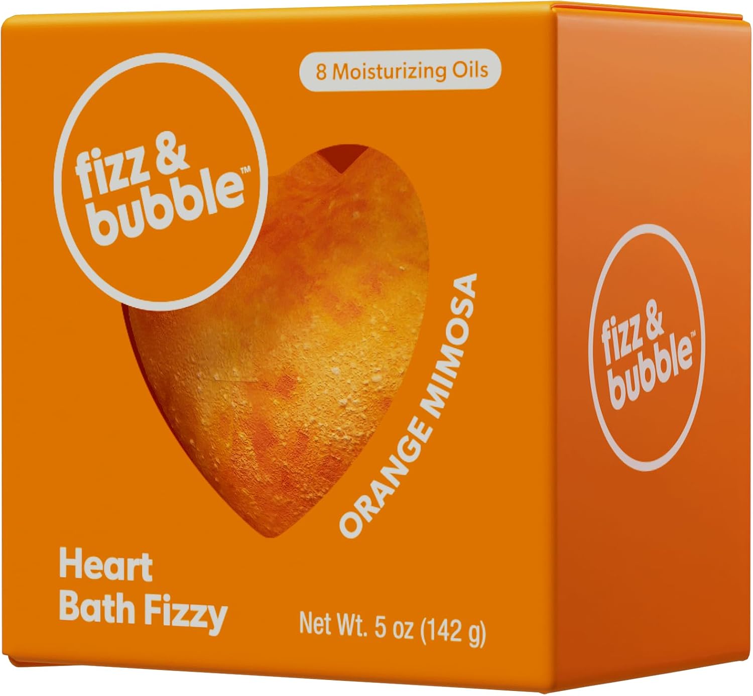FIZZ & BUBBLE Orange Mimosa Heart Bath Bomb 5 OZ