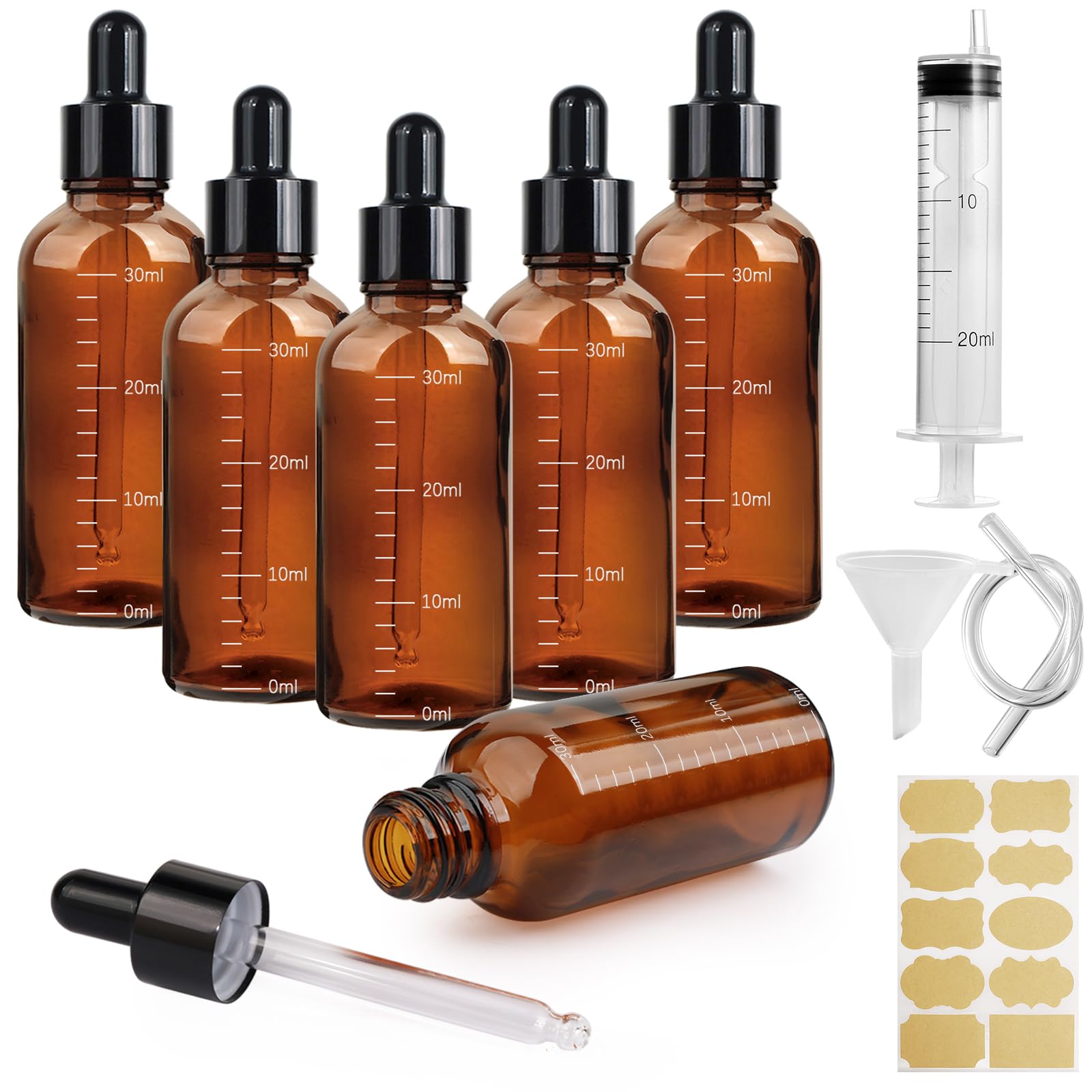 Pipettenflasche braun 50ml ,Pipette weiss/rot Standard | Braune Flaschen | Pipettenflaschen | Glasprodukte