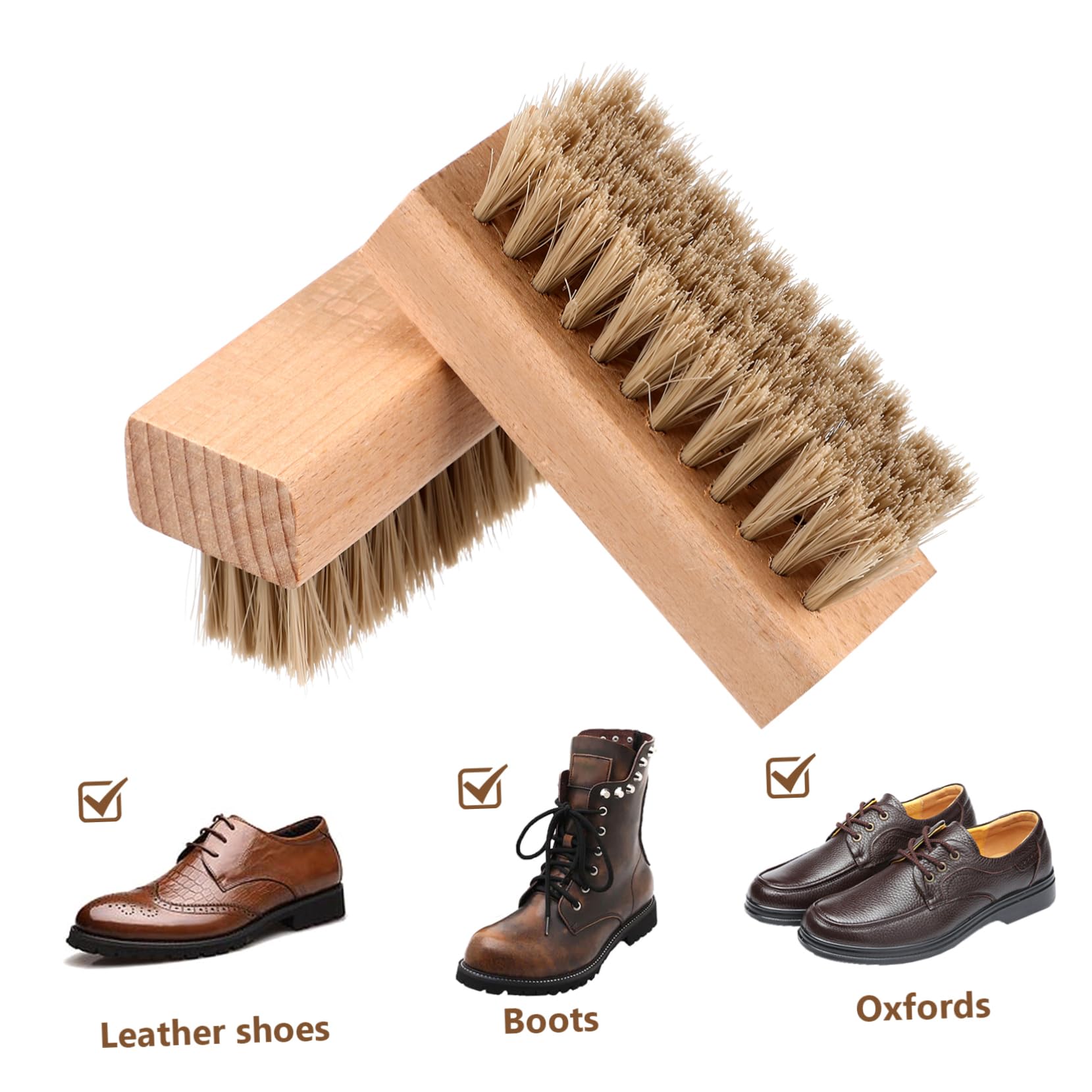 Abaodam 10pezzi Spazzole Per Scarpe Pulizia Per Stivali e Scarpe Pelle Manico Ergonomico Completo Per Casa e Negozi Di Calzature