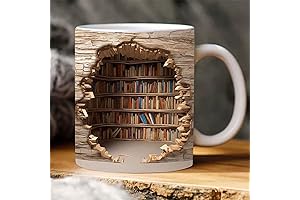 3D Bookshelf Mug for Book Lovers