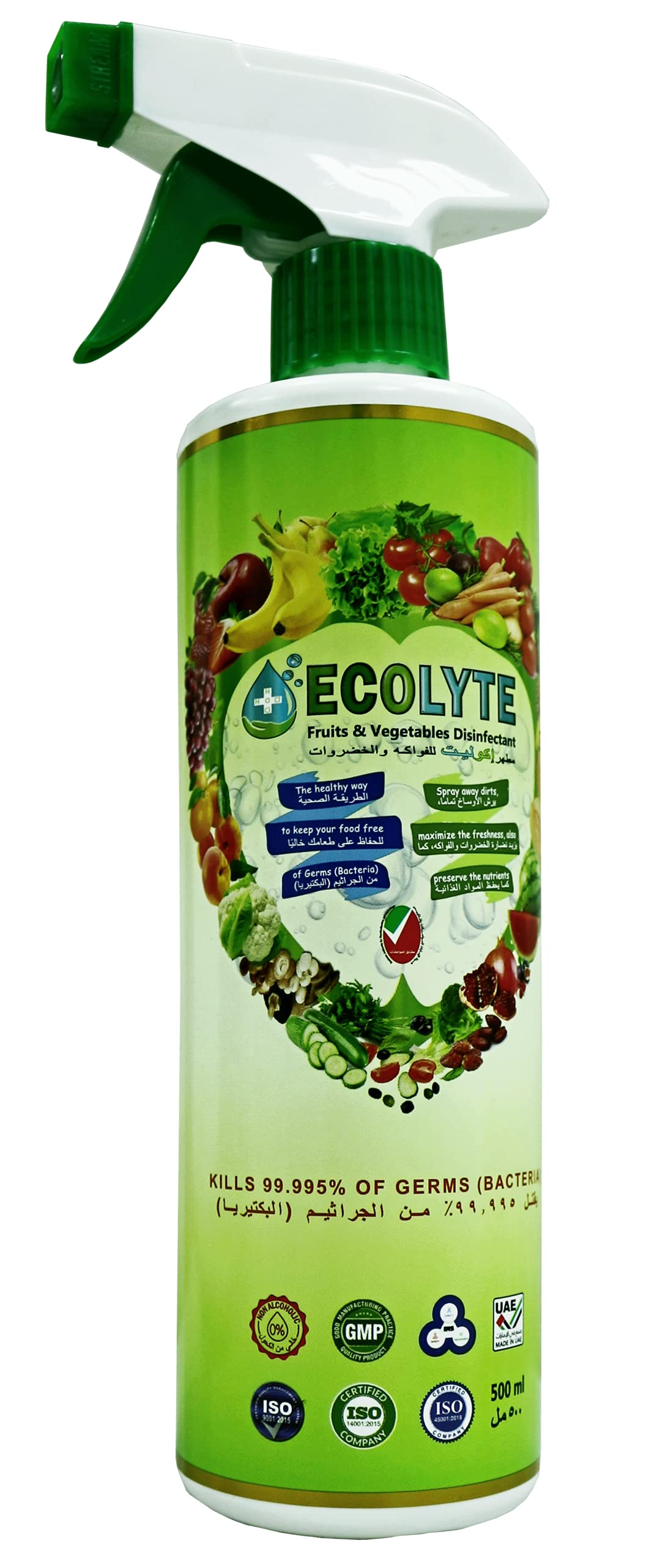 Ecolyte Disinfectant Spray and Food Sanitizer (500ML) Organic Fruits