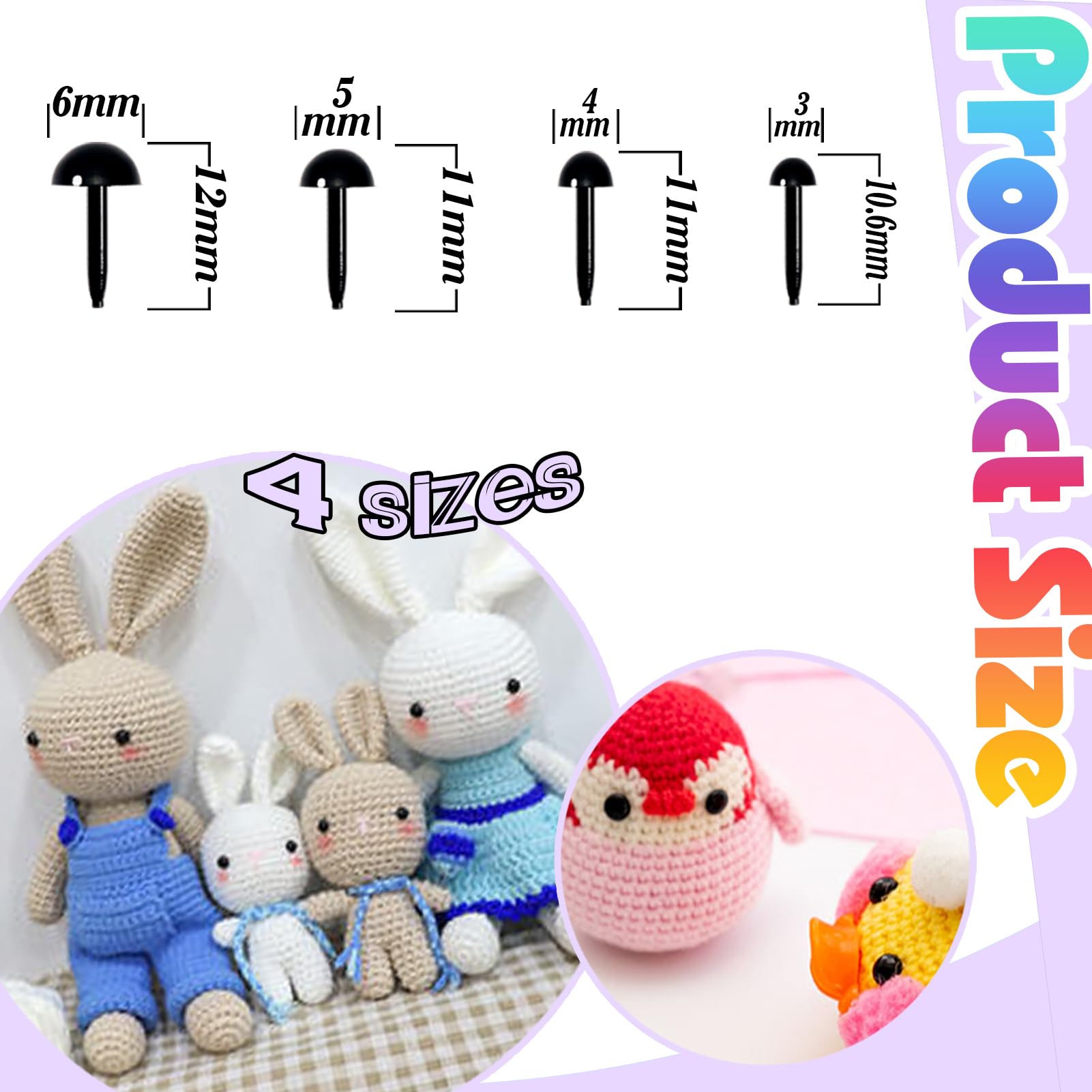 TOAOB 300 stuks Kleine Veiligheidsogen Zwarte Glas Rond 5 mm Mini Poppenogen met Pen van Ijzer voor Pluche Handpop doe-het-zelf Handwerk TOAOB 300 stuks Kleine Veiligheidsogen Zwarte Glas Rond 5 mm Mini Poppenogen met Pen van Ijzer voor Pluche Handpop doe-het-zelf Handwerk