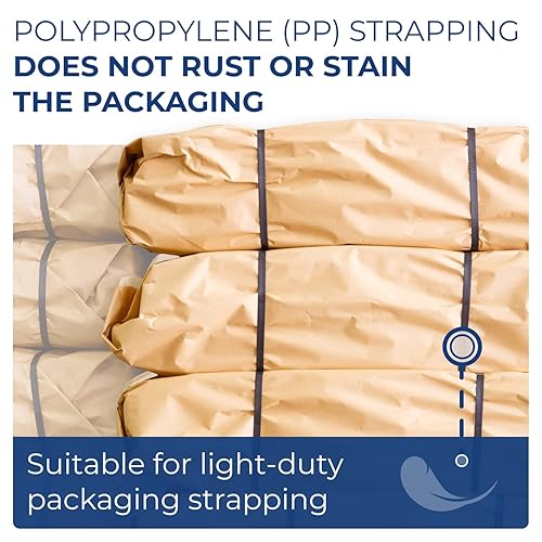 Miniatura 22 de IDL Packaging Kit de flejado de polipropileno (PP) portátil de 1/2 pulgada x 1000 pies, resistencia a la rotura de 600 libras, solución de flejado