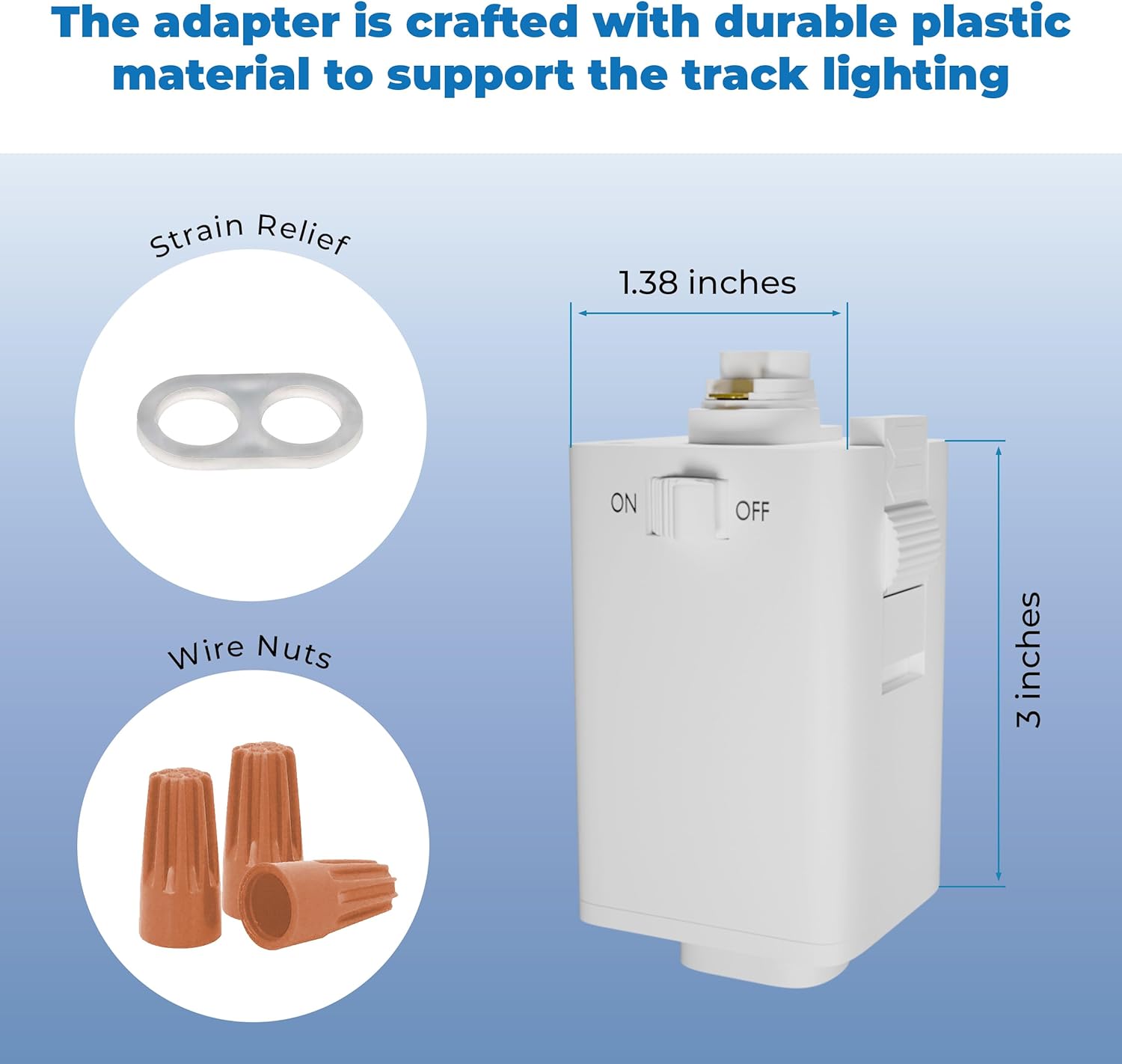 OHLECTRIC Pendant Track Adapter - Track Light Adapter for H Track Only - Halo Track Adapter Supports Weight Upto Maximum of 10 Lbs and SVT 18/3 Wire - White, Pack of 4 - OL-44067-4