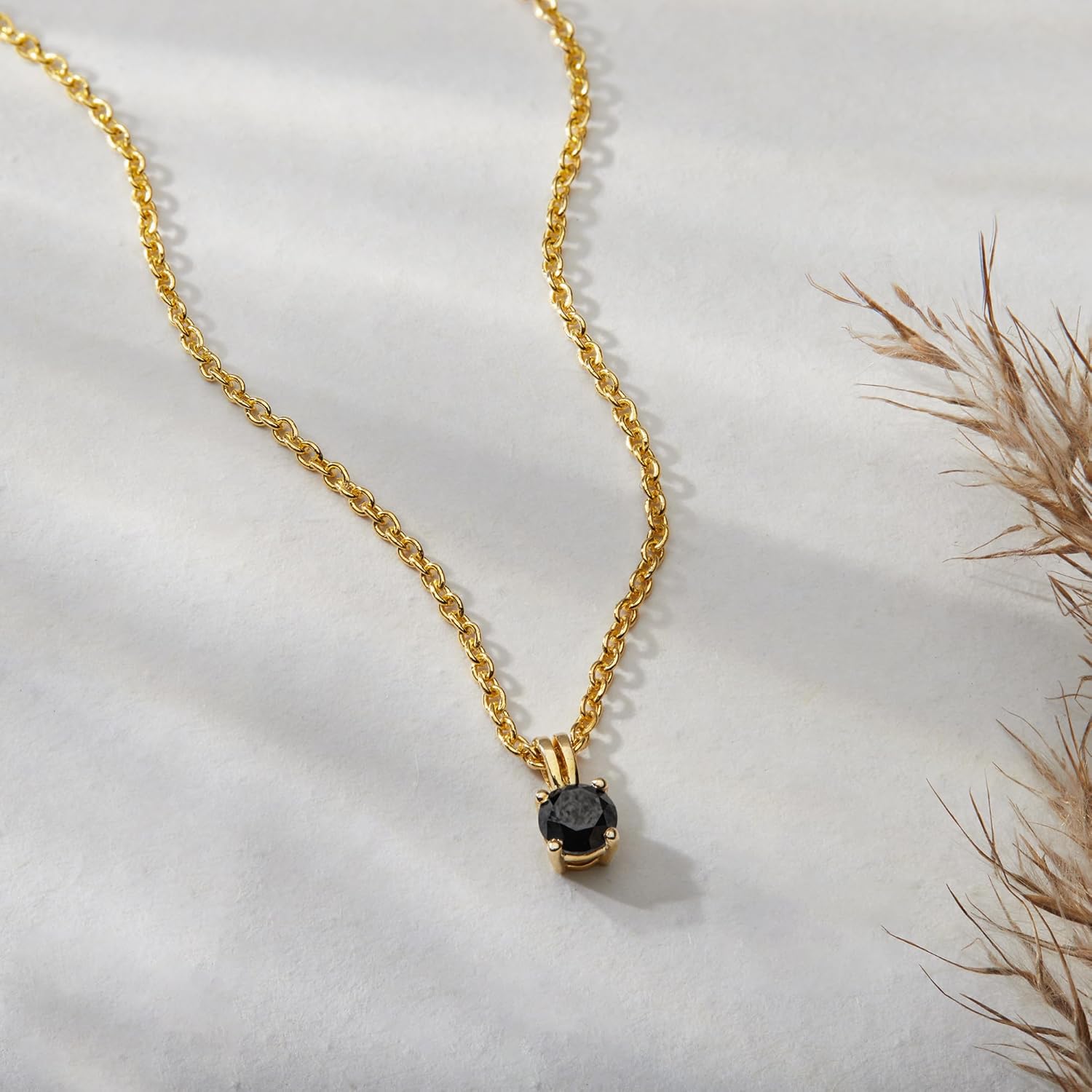 DEWBERRY 1/4 cttw to 2.00 cttw Round Black Diamond Solitaire Pendant Necklace for Women Men | 4 Prong Lobster Lock 18" Cable Chain Necklace in 14KT White or Yellow Gold Plating 925 Silver Pendant - Image 8