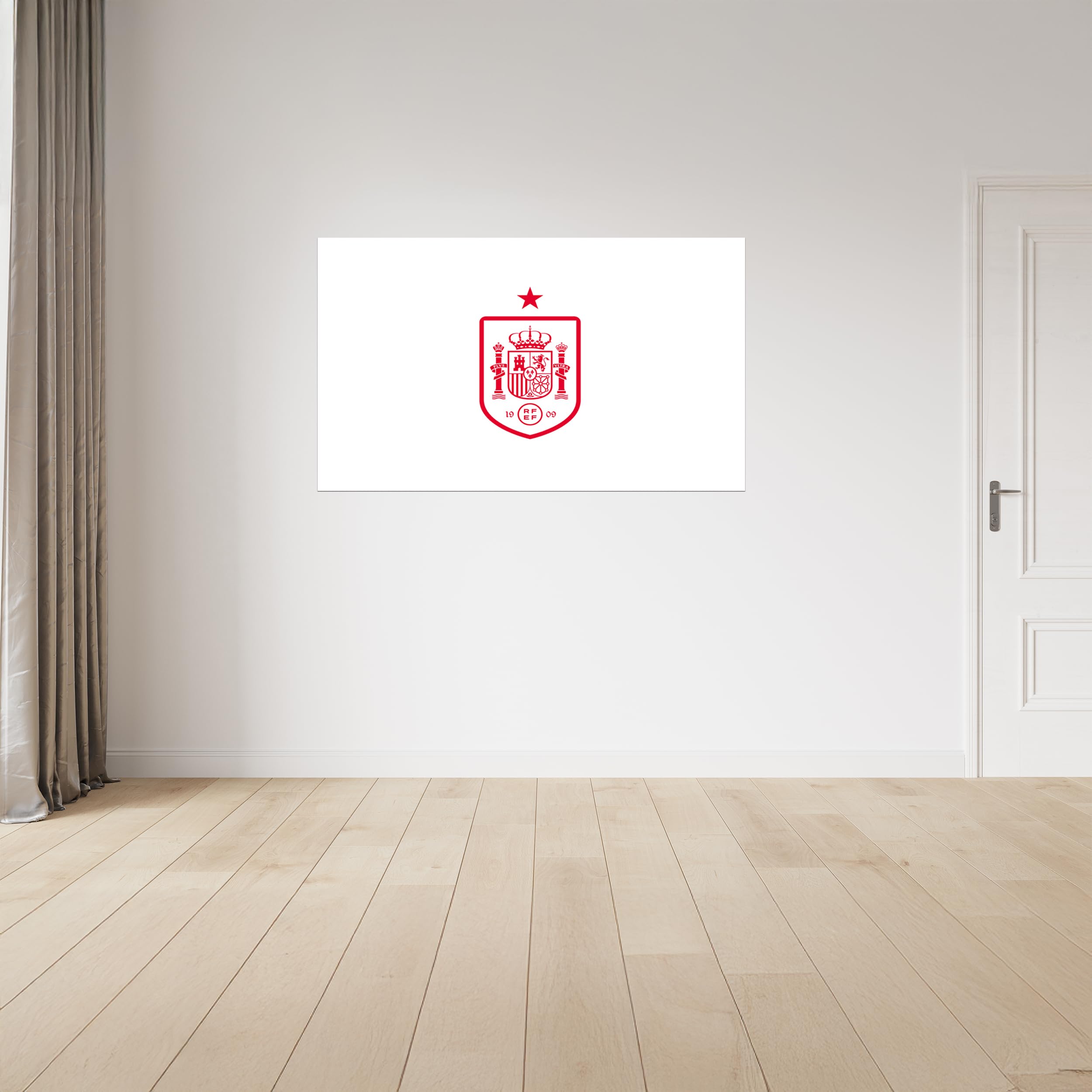 Licensed Décor The Royal Spanish Football Federation (RFEF) Vinyl Wall Stickers - Large (130cm (w) x 80cm (h) - Badge Red