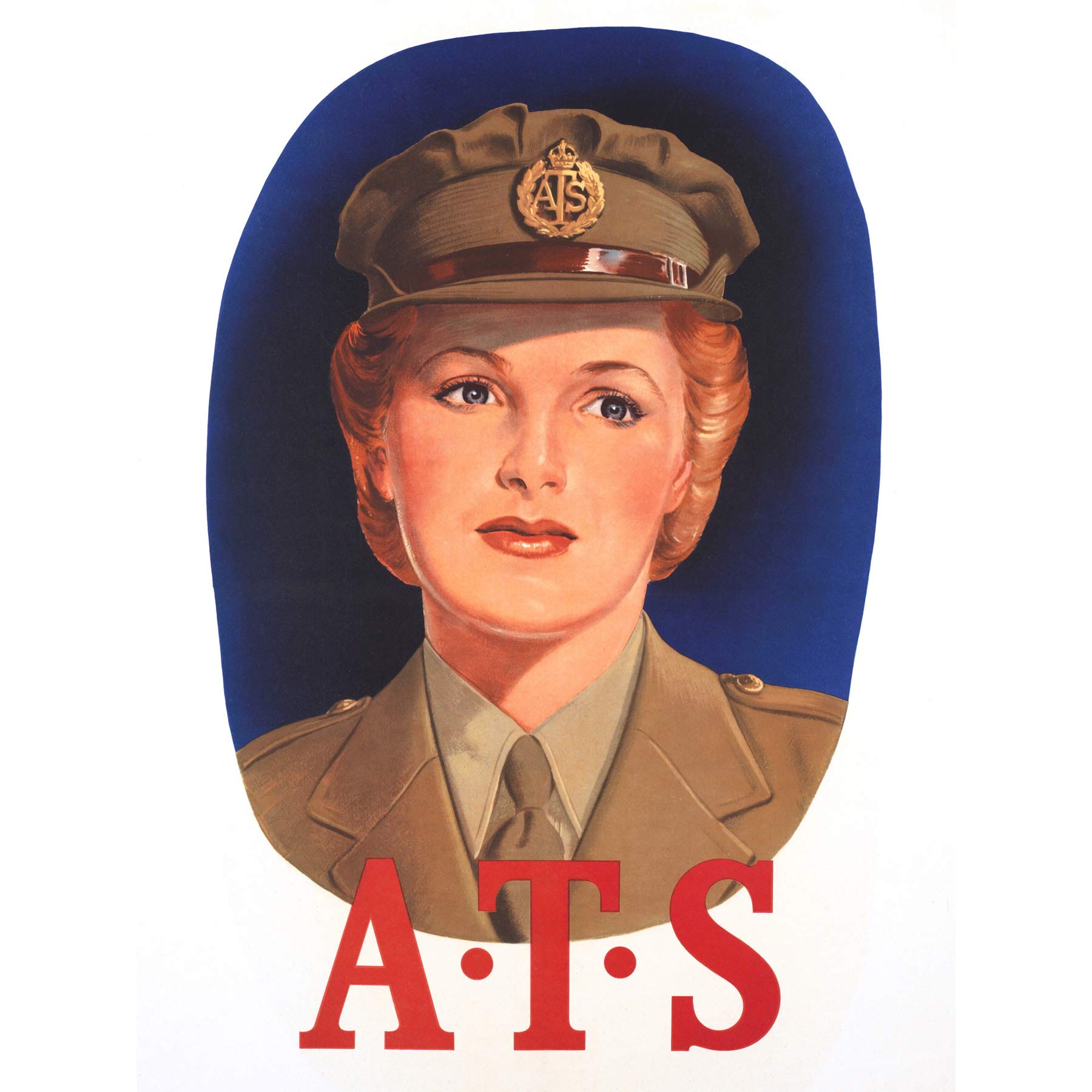 Artery8 War WWII UK ATS Recruitment Auxiliary Women Extra Large XL Wall Art Poster Print