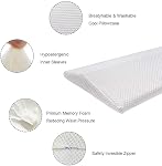 Oreiller de soutien Lombaire pour somnambule Oreil en mousse mémoire pour soulager la douleur au dos, Oreillon Triangle Bolster Oreillant Lit avec housse lavable (blanc)