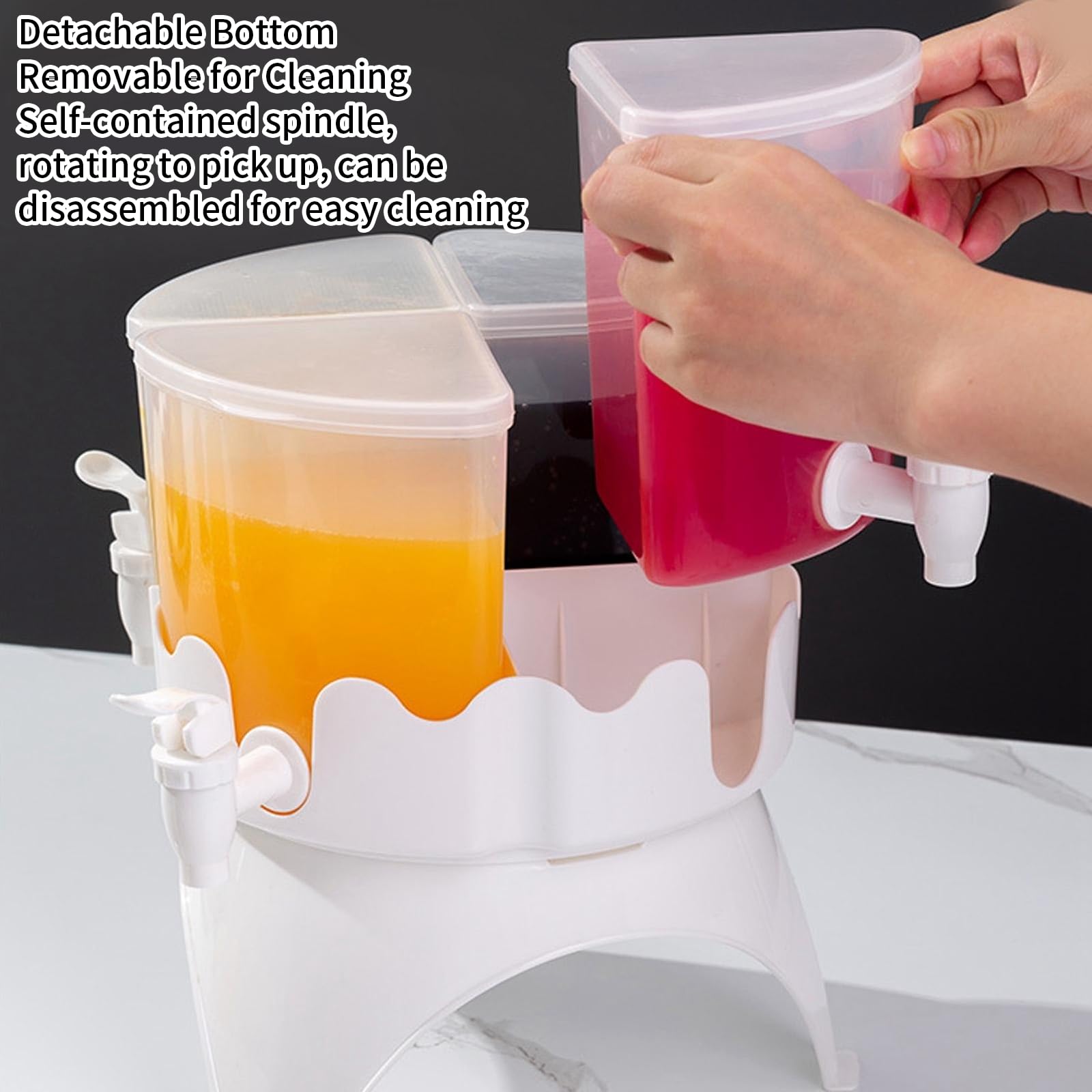 Dispenser Per Bevande, Dispenser Bevande, Dispenser Con Rubinetto Rotante Con Bollitore A 4 Griglie Staccabile Per Frigorifero, Grande Capacità, Plastica