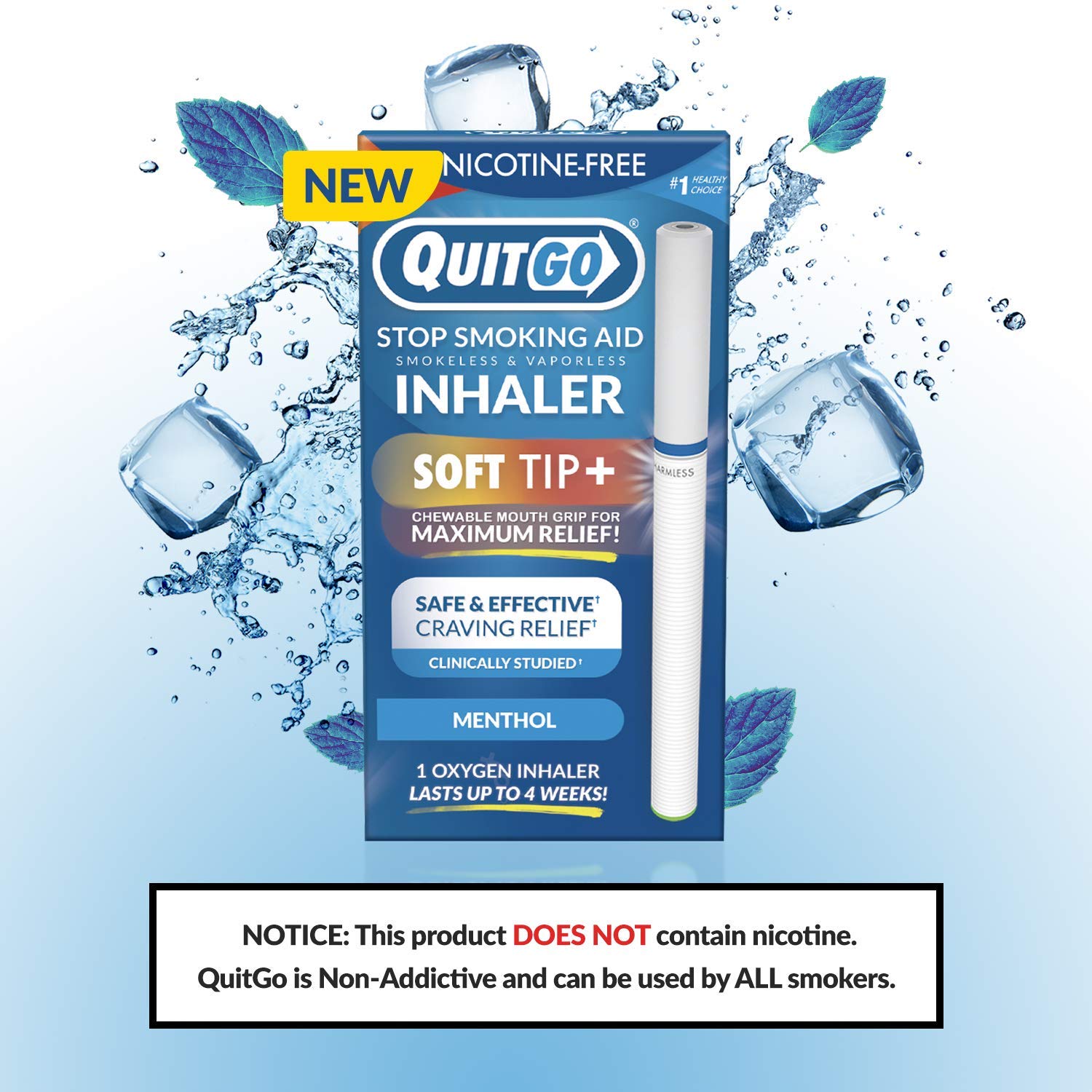 Smokeless Inhaler with Soft Tip Chewable Mouth Grip for Maximum Relief